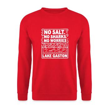 Ruhe am Lake Gaston - Unisex Pullover - Rot - Vorne - Alina (178cm) & Michal (187cm)