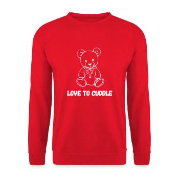 Love to Cuddle - Unisex Sweatshirt - red - Front - Alina (178cm) & Michal (187cm)