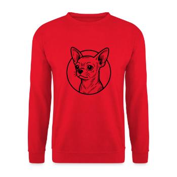 Chihuahua - Unisex Pullover - Rot - Vorne - Alina (178cm) & Michal (187cm)