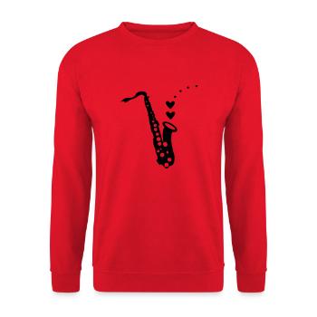 Saxo-- - Sweat-shirt Unisexe - rouge - Devant - Alina (178cm) & Michal (187cm)