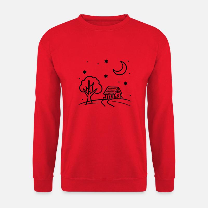 Moonlit Cabin - Unisex Sweatshirt - red