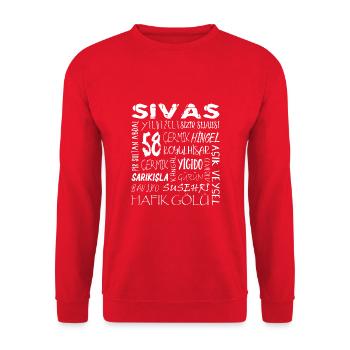 Sivas 58 Türkiye - Unisex Pullover - Rot - Vorne - Alina (178cm) & Michal (187cm)