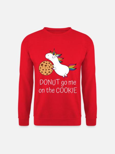Donut go me on the cookie - Einhorn Keks - Unisex Pullover - Rot