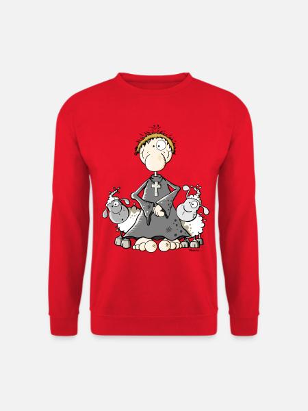 Pastor with sheep - Unisex Sweatshirt - red