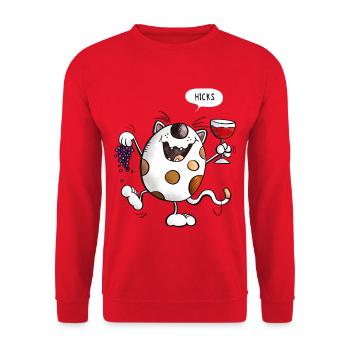 Mignon chat comique - Sweat-shirt Unisexe - rouge - Devant - Alina (178cm) & Michal (187cm)