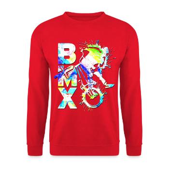 Bmx Bike | Bmx Colorful | Bmx Gift Idea - Unisex Sweatshirt - red - Front - Alina (178cm) & Michal (187cm)