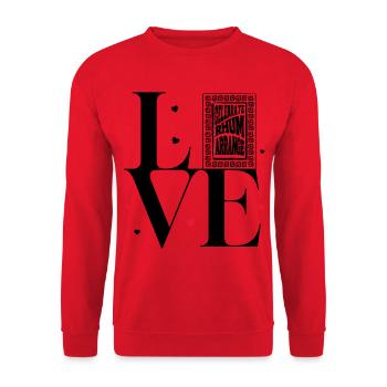 Love celebrity Rum Arranged - Unisex Sweatshirt - red - Front - Alina (178cm) & Michal (187cm)