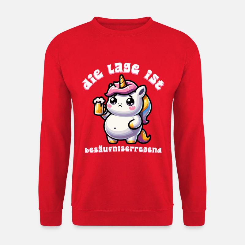 Süßes Einhorn Bier Feier - Unisex Pullover - Rot