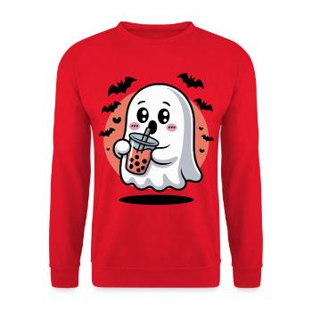 Sweet Ghost Coffee Enjoyment Design - Unisex Sweatshirt - red - Front - Alina (178cm) & Michal (187cm)