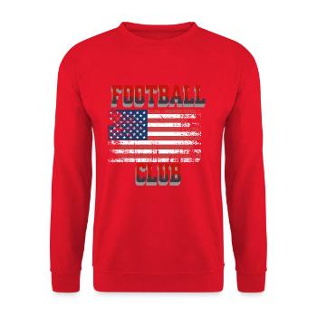 Verwaschene USA Flagge Football Club - Unisex Pullover - Rot - Vorne - Alina (178cm) & Michal (187cm)