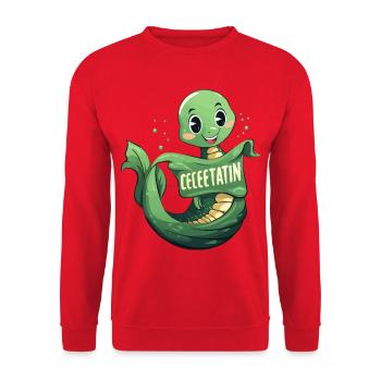 Celetatin Turtle Cartoon - Unisex Sweatshirt - red - Front - Alina (178cm) & Michal (187cm)