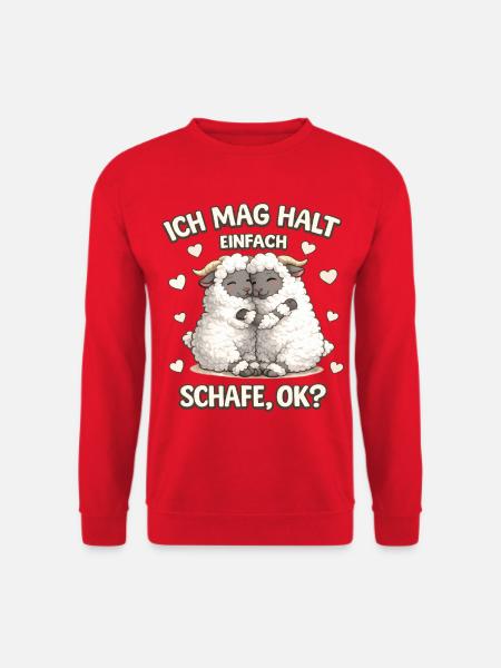 Ich Mag Halt Einfach Walliser Schwarznasenschaf - Unisex Pullover - Rot