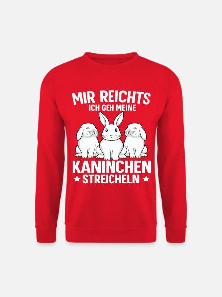 Mir Reichts Ich Geh Meine Kaninchen Streicheln - Unisex Pullover - Rot