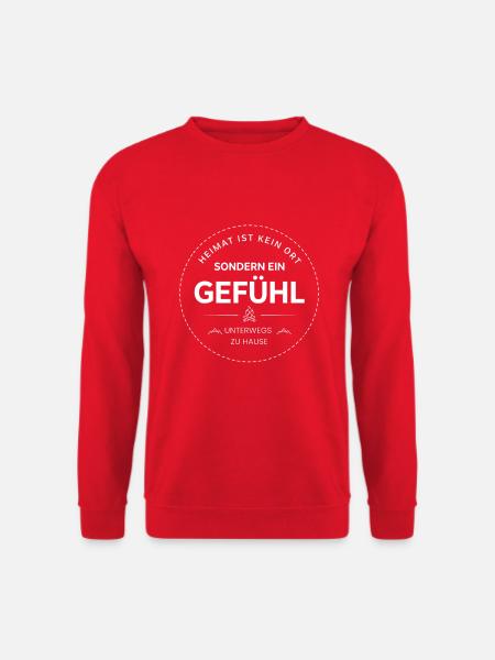Heimat ist ein Gefühl Camping Badge - Unisex Pullover - Rot