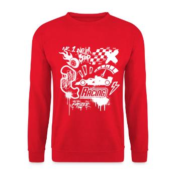 Never Stop Racing - Unisex Sweatshirt - red - Front - Alina (178cm) & Michal (187cm)