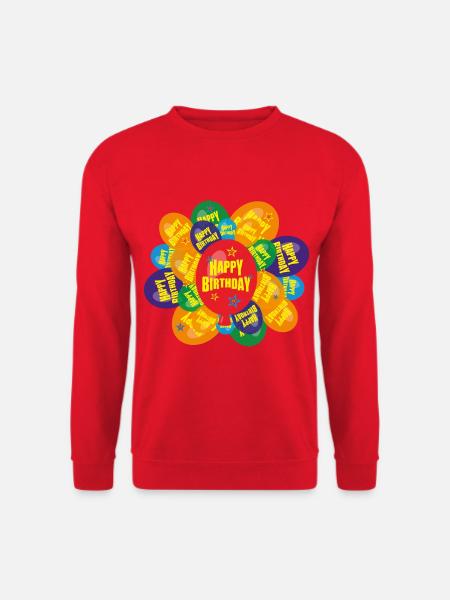 Happy Birthday mit Luftballons zum Geburtstag. - Unisex Pullover - Rot