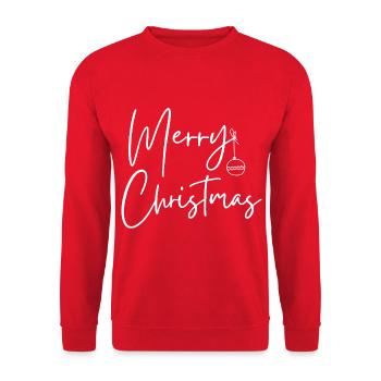Merry Christmas - Unisex Pullover - Rot - Vorne - Alina (178cm) & Michal (187cm)