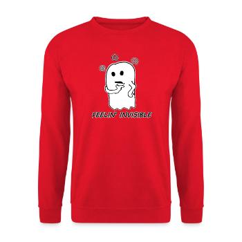 Niedlicher Geist Lustige Illustration - Unisex Pullover - Rot - Vorne - Alina (178cm) & Michal (187cm)