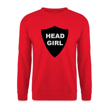 Head Girl Badge - Unisex Sweatshirt - red - Front - Alina (178cm) & Michal (187cm)