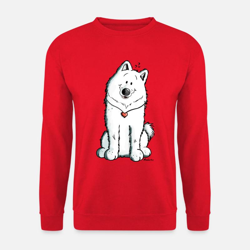 Samojede mit Herz - Unisex Pullover - Rot