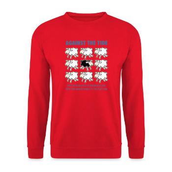 Gegen den Strom - Unisex Pullover - Rot - Vorne - Alina (178cm) & Michal (187cm)