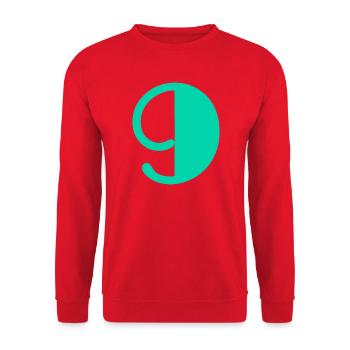 9. ALLES GUTE ZUM GEBURTSTAG. ALLES GUTE ZUM GEBURTSTAG! - Unisex Pullover - Rot - Vorne - Alina (178cm) & Michal (187cm)