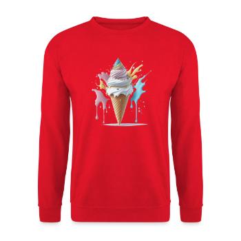 Eiscreme - Unisex Pullover - Rot - Vorne - Alina (178cm) & Michal (187cm)