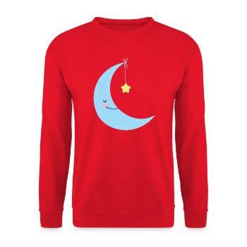 Mond- und Sternennachtglückseligkeit - Unisex Pullover - Rot - Vorne - Alina (178cm) & Michal (187cm)