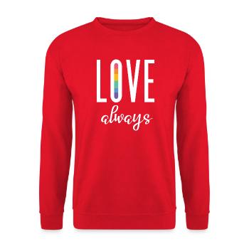 LGBT Pride Month - Altijd liefhebben - Uniseks sweater - rood - Voor - Alina (178cm) & Michal (187cm)