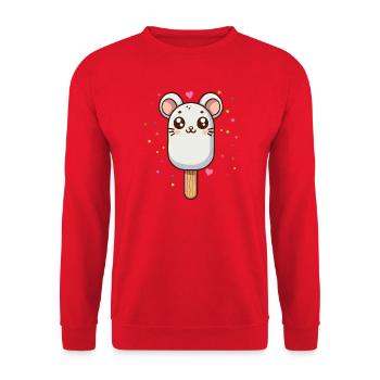 Motif de glace souris mignon pour l’été - Sweat-shirt Unisexe - rouge - Devant - Alina (178cm) & Michal (187cm)