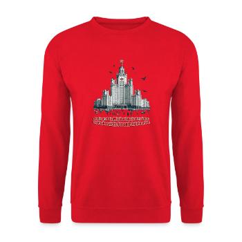 Wollte grad ein Witz über Russland erzählen - Unisex Pullover - Rot - Vorne - Alina (178cm) & Michal (187cm)