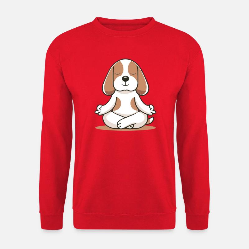 Meditating Beagle – Calm & Mindfulness - Unisex Sweatshirt - red