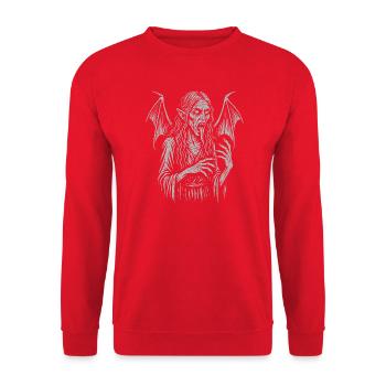 Strzyga - Slavic Demon Witch Illustration - Unisex Sweatshirt - red - Front - Alina (178cm) & Michal (187cm)