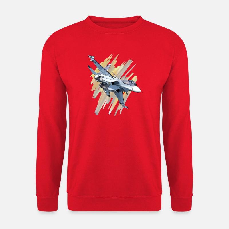Kampfjet im Dynamikdesign - Unisex Pullover - Rot