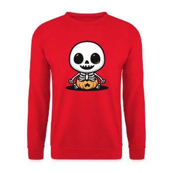 Skeleton Cute Halloween - Unisex Sweatshirt - red - Front - Alina (178cm) & Michal (187cm)