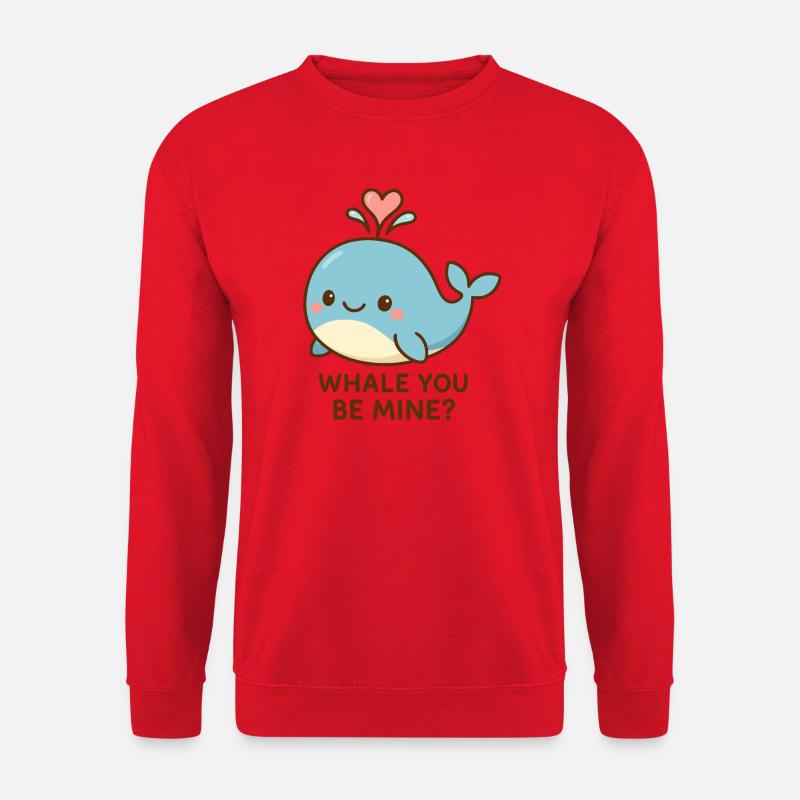 Niedlicher Wal mit Herzspruch - Unisex Pullover - Rot