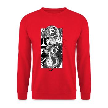 Snake 2 - Unisex Pullover - Rot - Vorne - Alina (178cm) & Michal (187cm)
