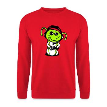 Gamer Caterpillar Nerd Gaming Controller Console Game - Unisex Sweatshirt - red - Front - Alina (178cm) & Michal (187cm)