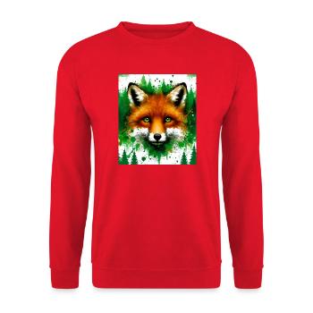 fox - Unisex Sweatshirt - red - Front - Alina (178cm) & Michal (187cm)