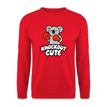 Knockout Cute Koala with Boxing Gloves - Unisex Sweatshirt - red - Front - Alina (178cm) & Michal (187cm)