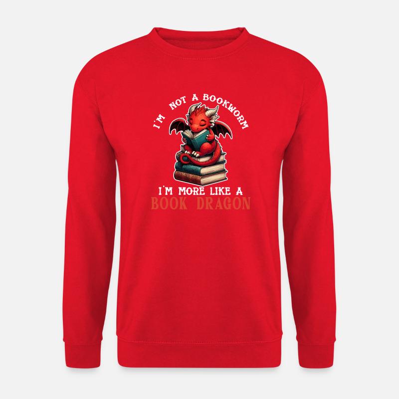 Dragon Book Reader - Unisex Sweatshirt - red