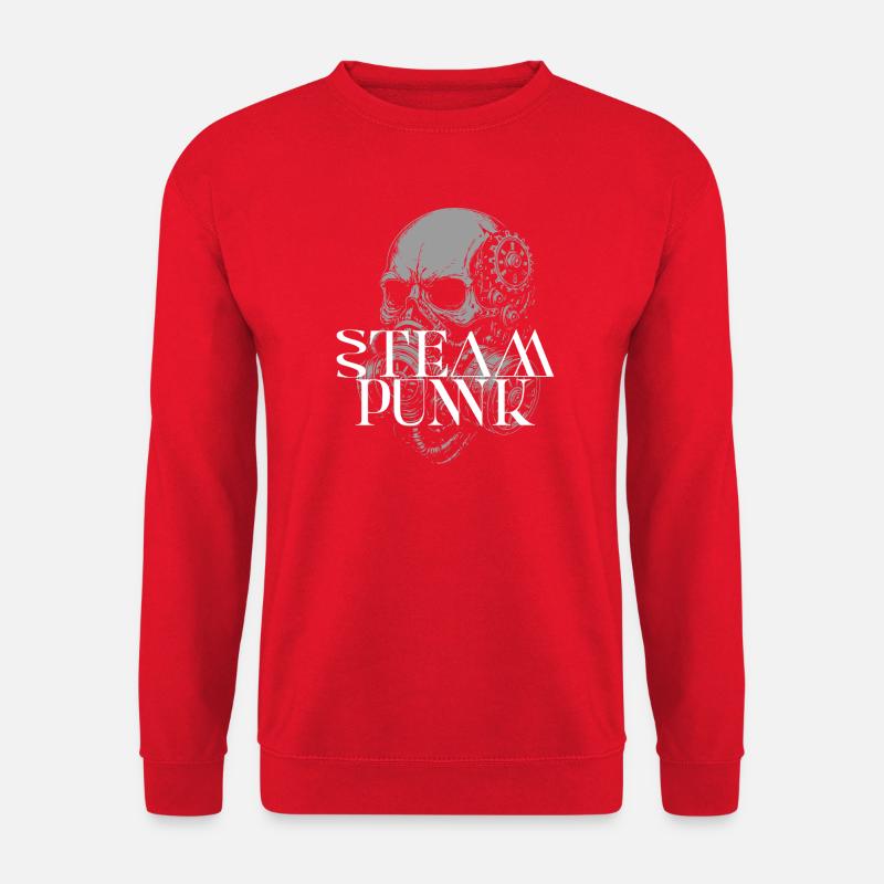 Steampunk Skull Getriebe - Unisex Pullover - Rot