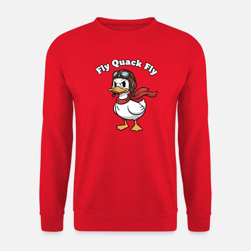 Quack Pilot Flugabenteuer - Unisex Pullover - Rot