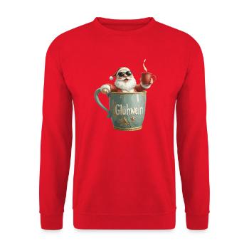Vin chaud Père Noël Père Noël Mug - Sweat-shirt Unisexe - rouge - Devant - Alina (178cm) & Michal (187cm)