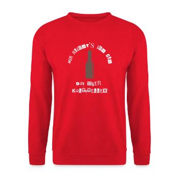 J’en ai assez, je vais mettre les hommes À BIÈRE FROIDE - Sweat-shirt Unisexe - rouge - Devant - Alina (178cm) & Michal (187cm)
