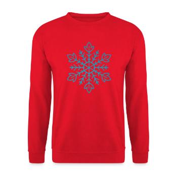 Schneeflocke | Berg | Skifahren | Snowboarden - Unisex Pullover - Rot - Vorne - Alina (178cm) & Michal (187cm)