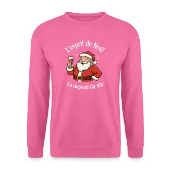 Weihnachten & Rotwein – Der spaßigste Weihnachtsmann - Unisex Pullover - Pink - Vorne
