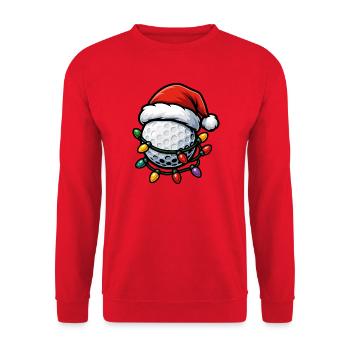 Lustiger Weihnachtsgolfball für Golfspieler - Unisex Pullover - Rot - Vorne - Alina (178cm) & Michal (187cm)