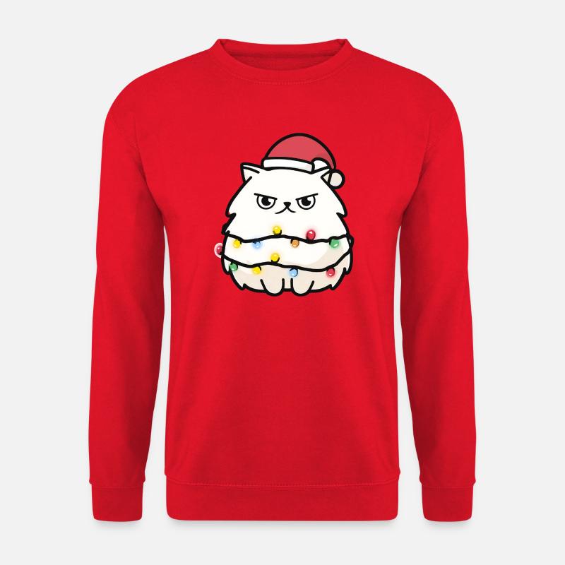 Kuschelkätzchen mit Lichterkette - Unisex Pullover - Rot