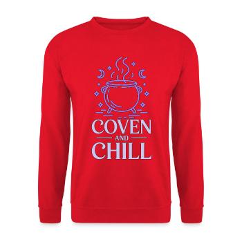 Witchcraft Coven And Chill Tarot Reading Wicca - Unisex Sweatshirt - red - Front - Alina (178cm) & Michal (187cm)